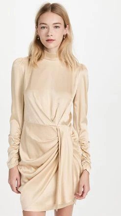Zimmermann Silk Drape Dress Champagne